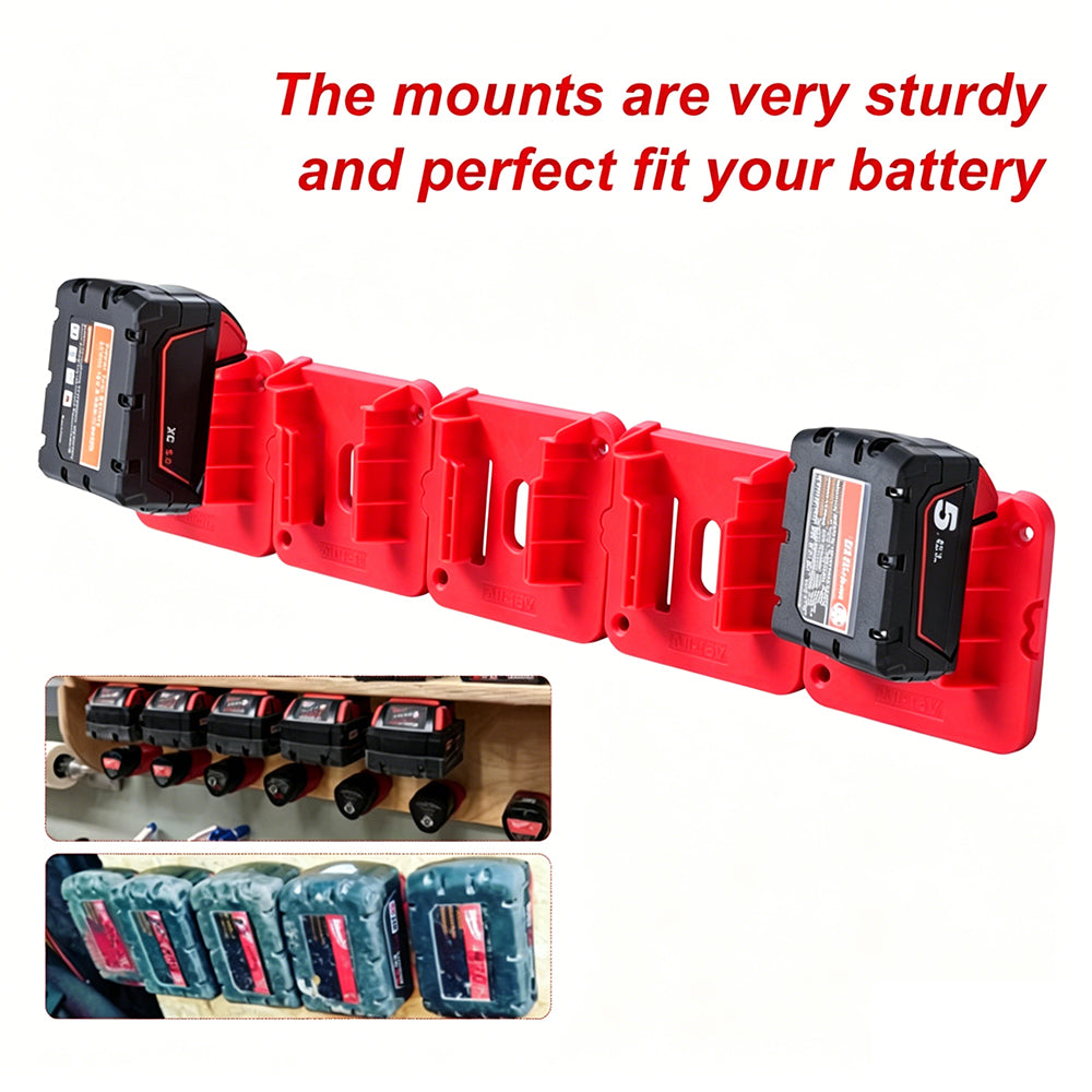 5Pcs M18 Battery Holder Tool Holder for Milwaukee Power 18V Drill Rack