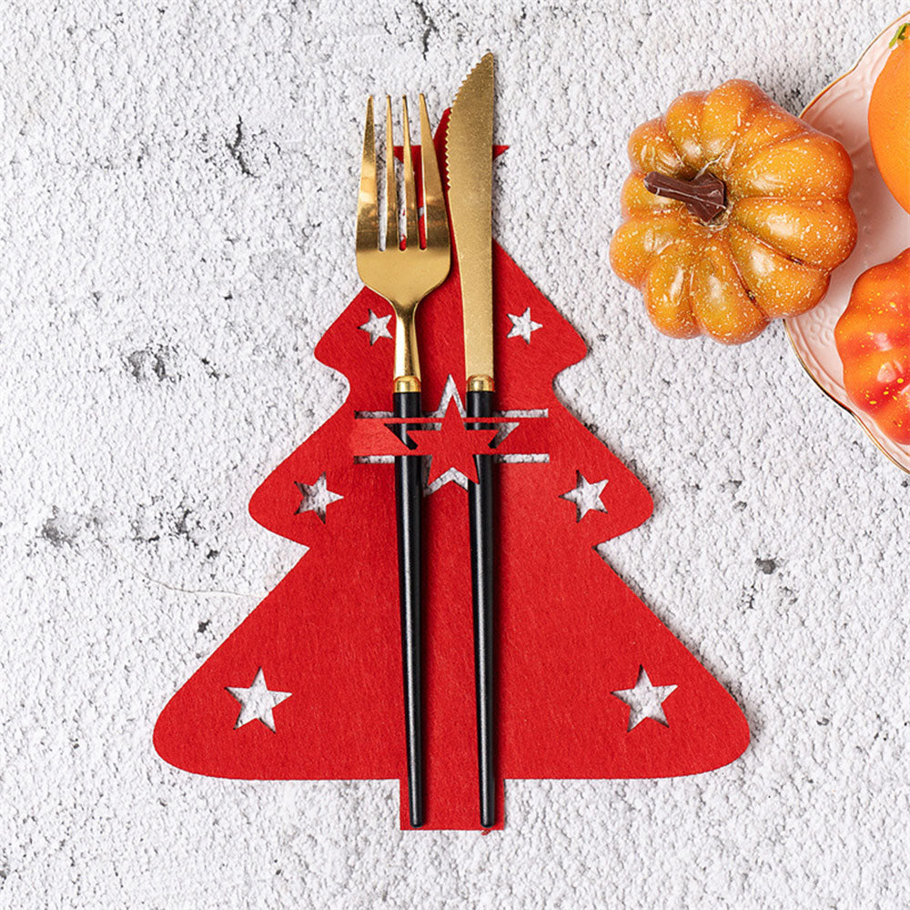 12Pcs Cutlery Bag Table Decoration Christmas Knife Fork Holder Tableware Organizer