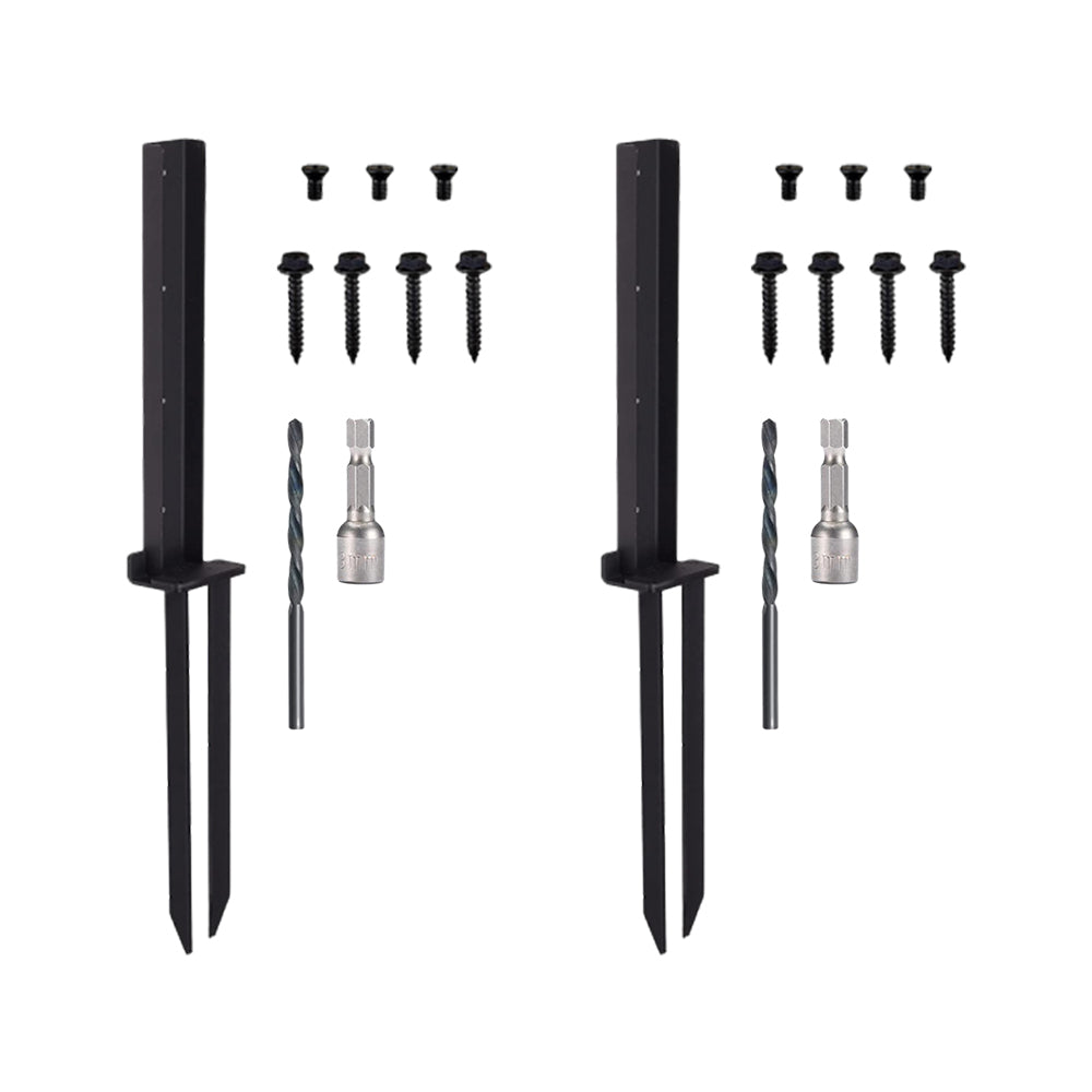 2Pcs Fence Post Repair Kit Heavy Duty H Design Fence Post Anchor Ground Stakes