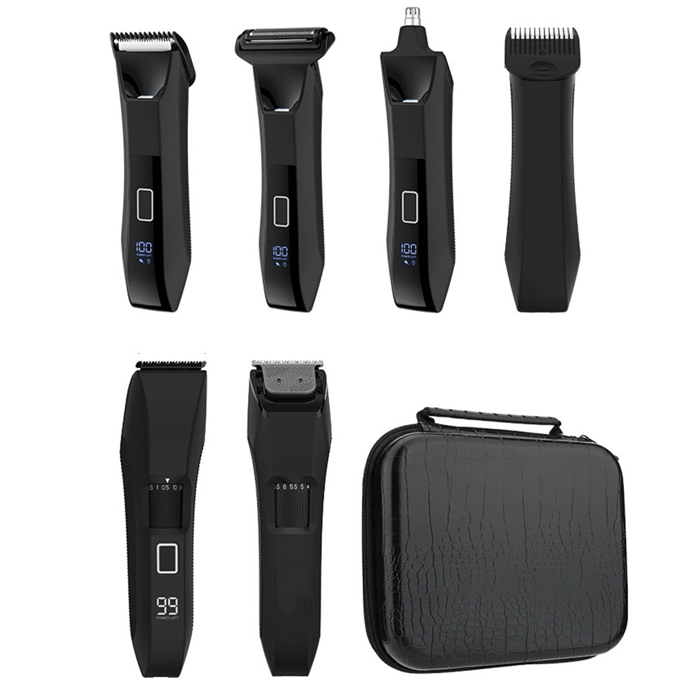 Electric Grooming Shaver Set with LED Display for Beard Body & Nose Hair Care