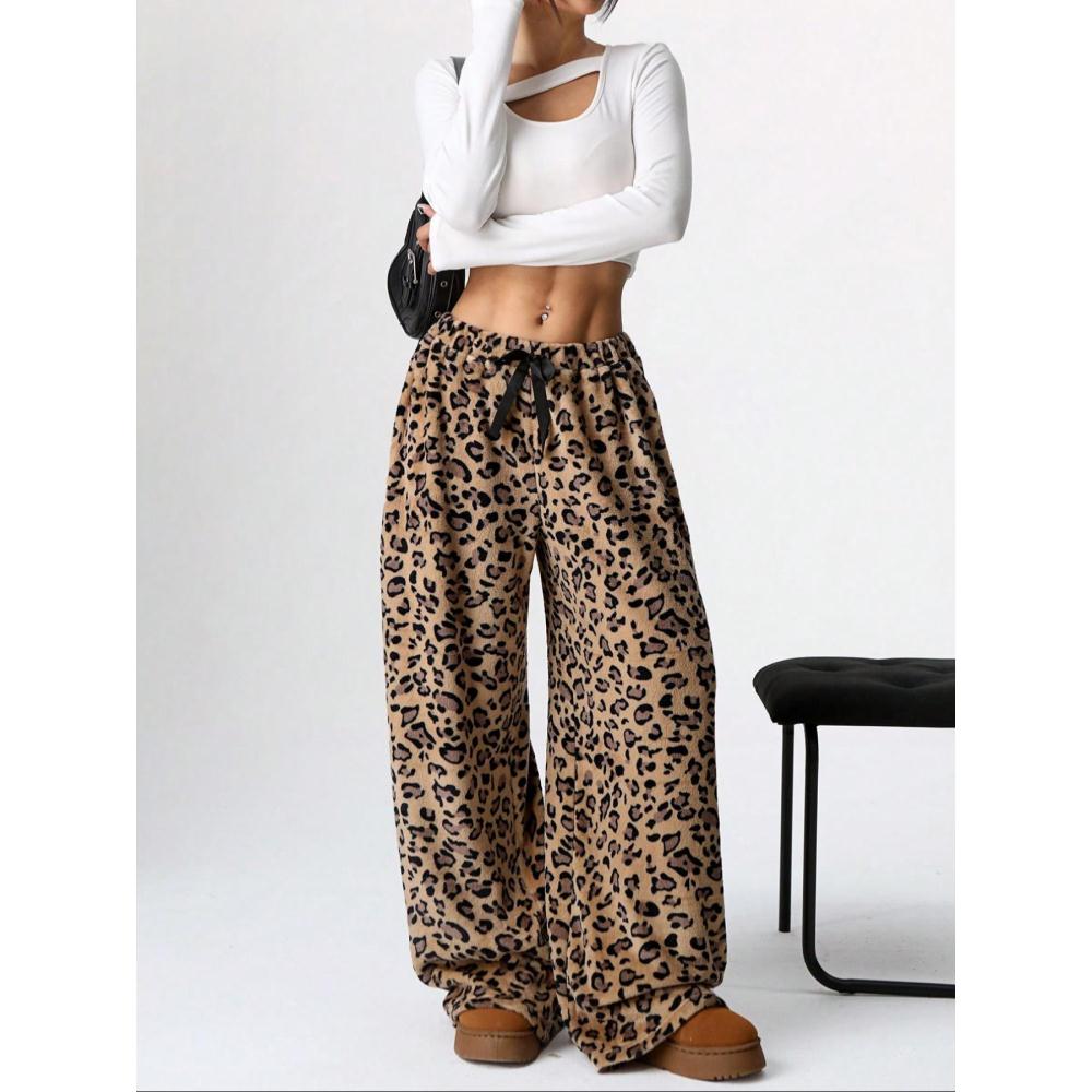 Leopard Print Loose Casual Sweatpants Vintage Pants