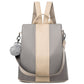 2-in-1 Backpack Shoulder Bag with Pom Pom
