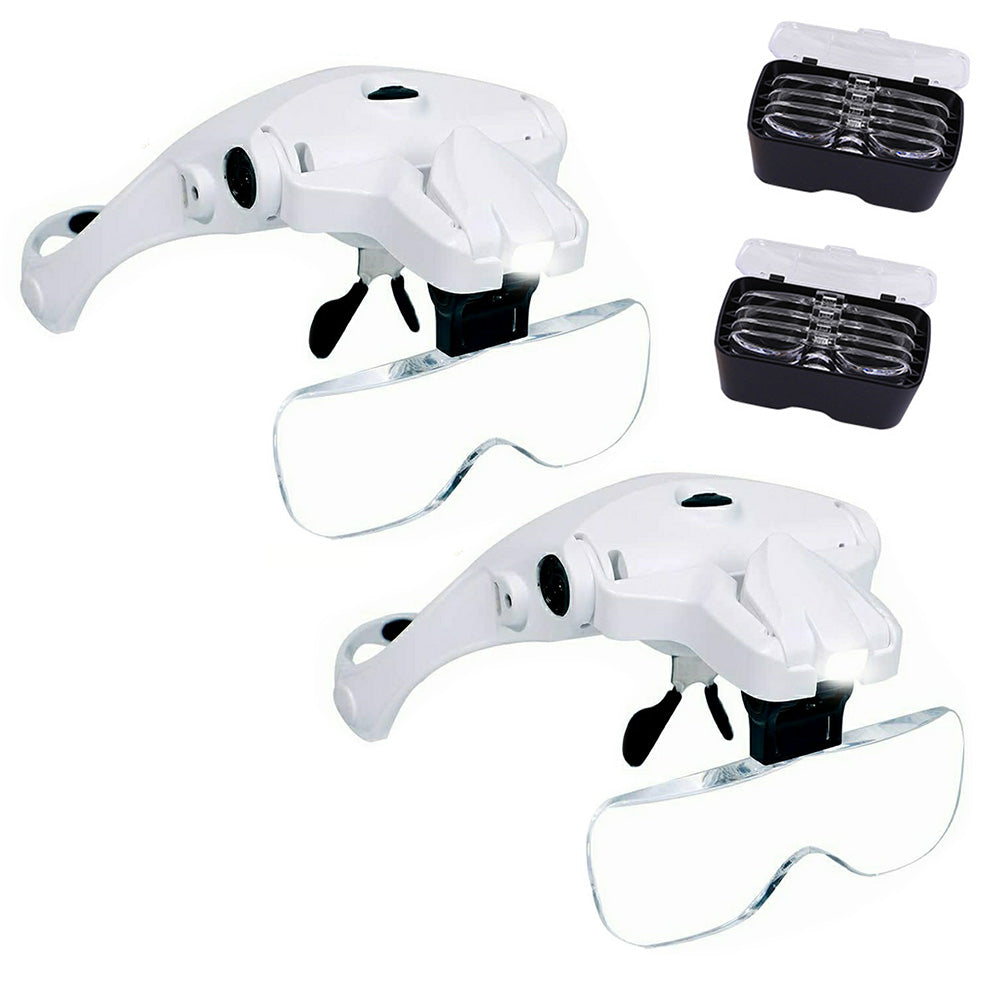 2XUSB Rechargeable LED Head Optical Glasses for Reading and Crafting