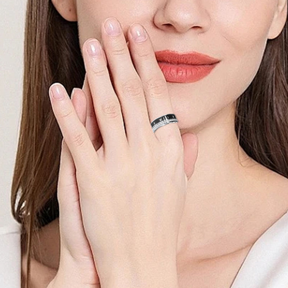 Smart Fitness Ring Health Rings Fitness Tracker Ring with Heart Rate Sleep Monitoring-Silver