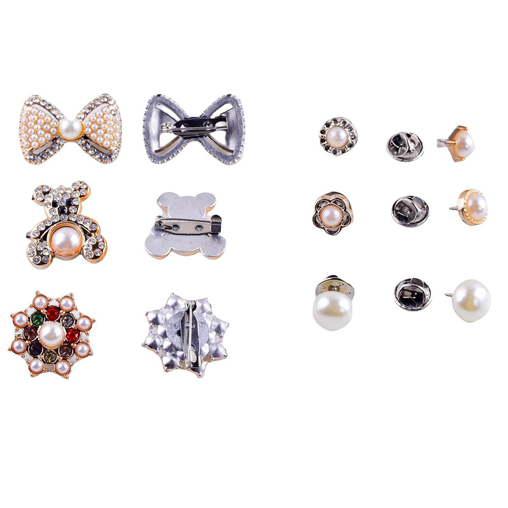 55Pcs Charms for Socks Pin Brooch Gold Bling Sock Jewelry Charms for Women