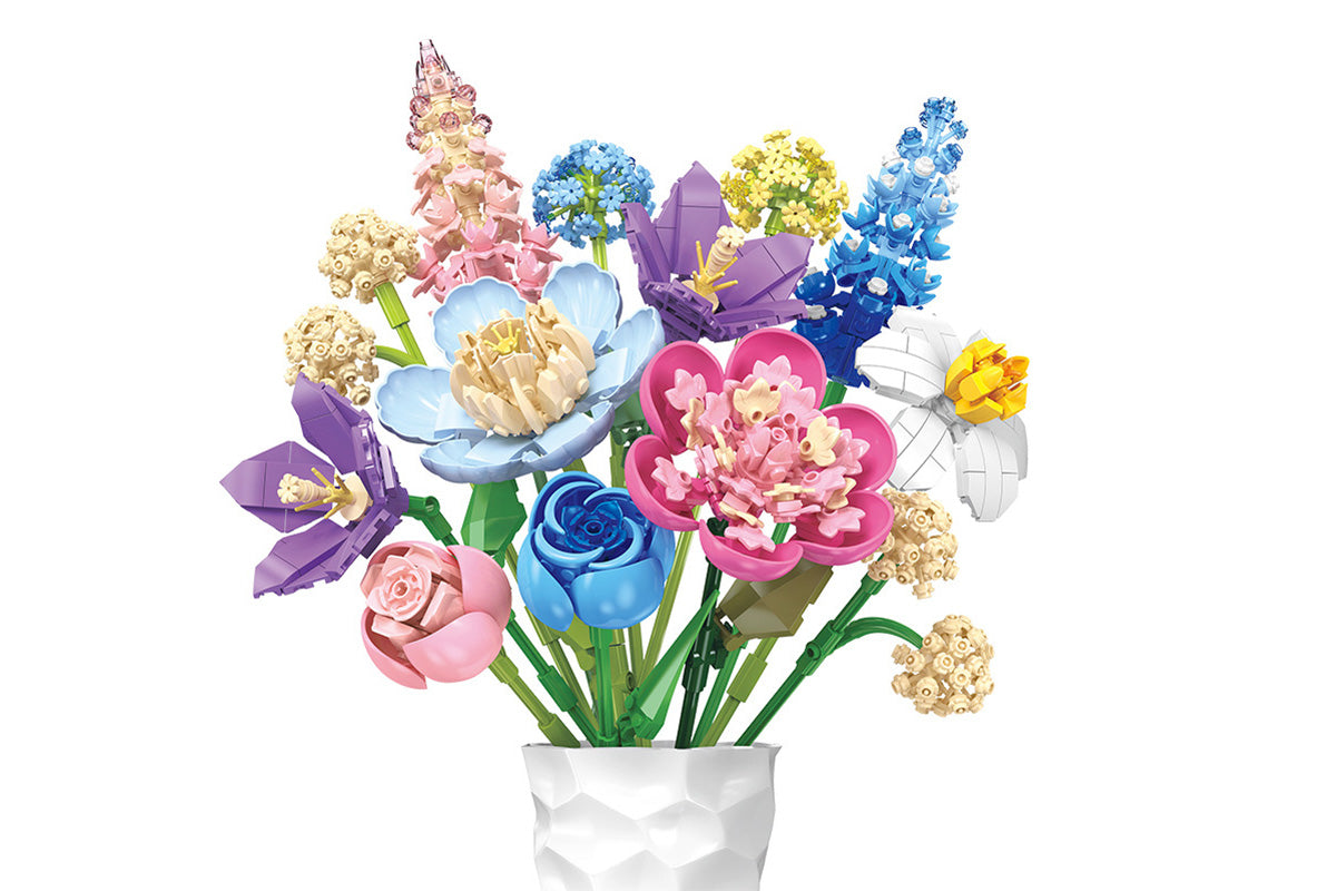 888PCS Botanical Collection Building Block Toy Flower Bouquet Building Set