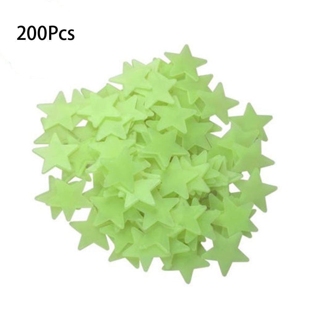 200Pcs 3CM PVC Luminous Stars Wall Stickers