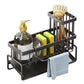 Kitchen Sink Caddy Organizer Steel Storage Soap Brush Holder Faucet Rack