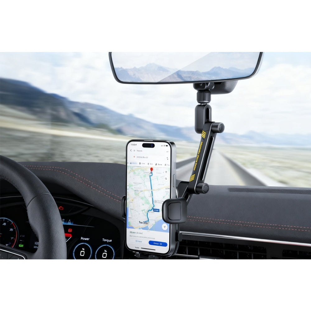 Rear View Mirror Phone Holder for Car Adjustable Rearview Fit Smartphone