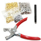 402 Pcs Eyelet Pliers Set Hand Press Punch Tool with 400 Metal Eyelets 6mm for Leather Craft