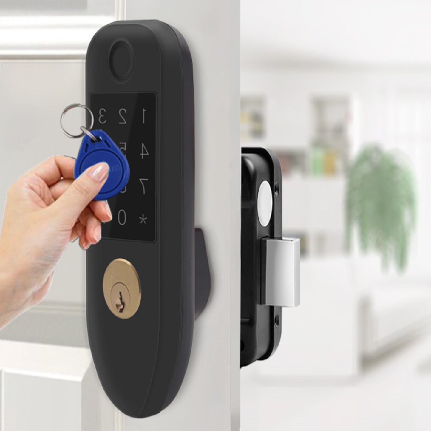Multifunctional Electronic Fingerprint Password Smart Door Security Lock for Office Home