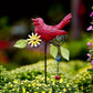 2Pcs Metal Bird Garden Art Stake