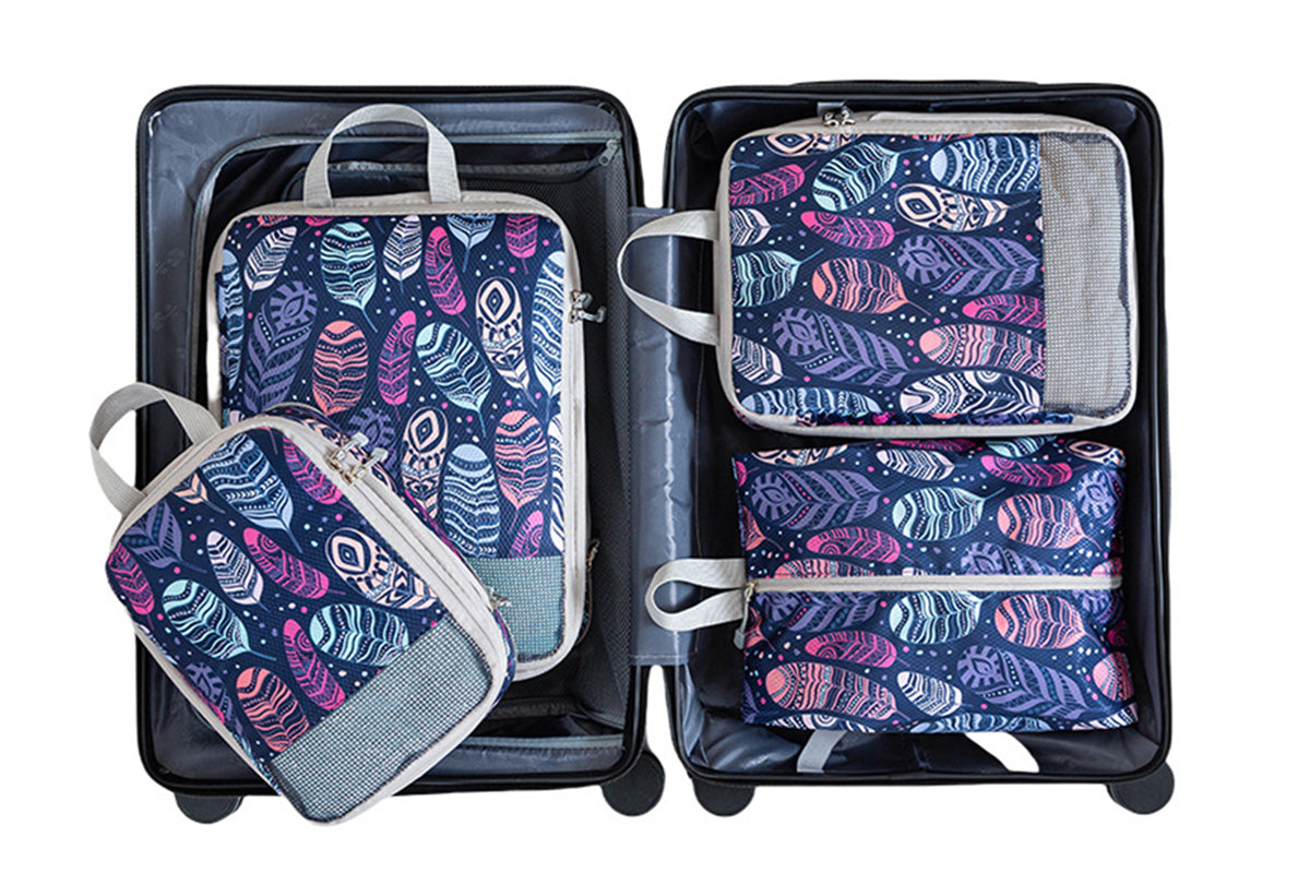 4Pcs Set Compression Packing Cubes for Travel Expandable Organizer Cubes
