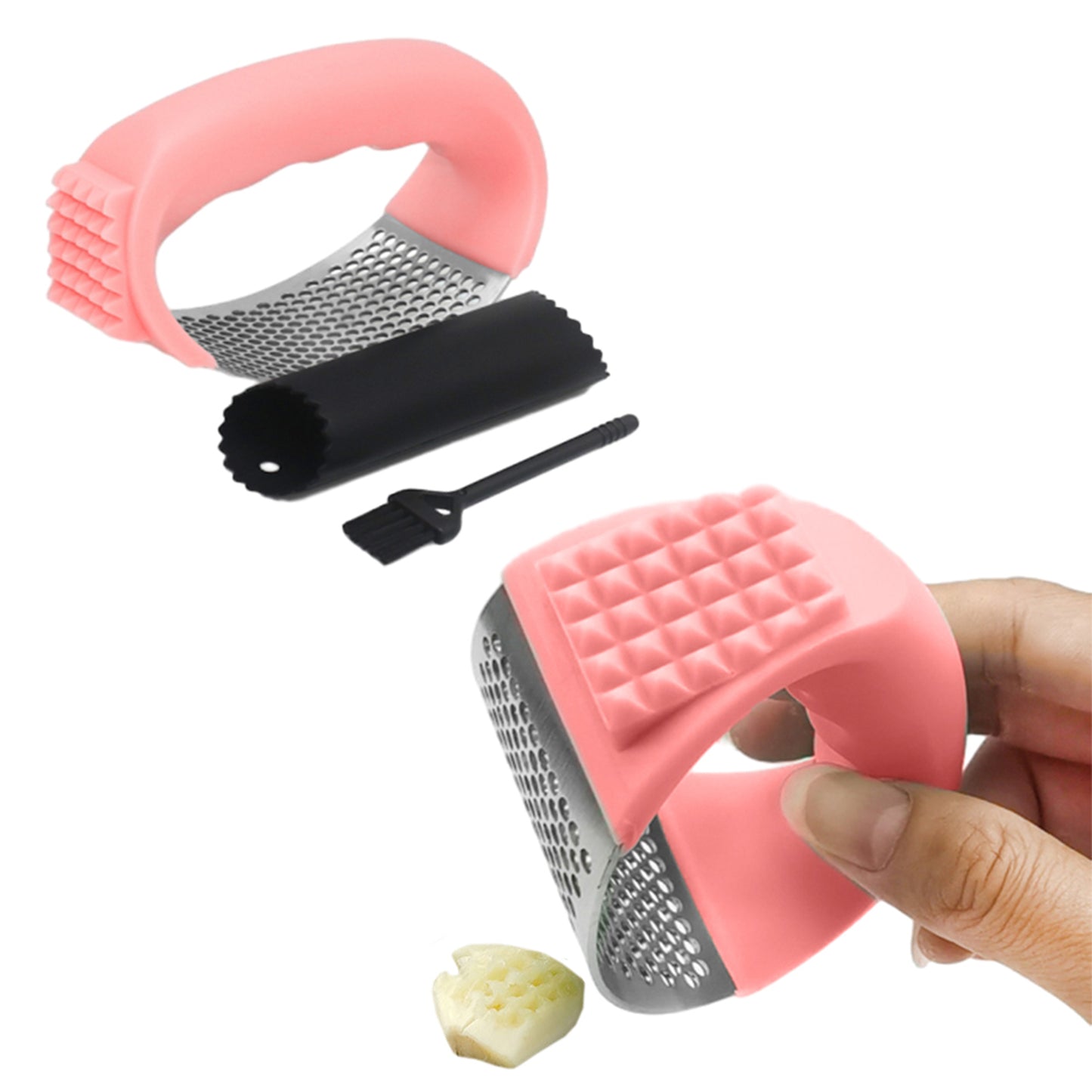 Stainless Steel Garlic Peeler and Squeezer Kitchen Tool Kit