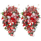 2Pcs 30x6x50cm Christmas Wreath Candy Cane Ornament Hanging Xmas Door Wall Decor