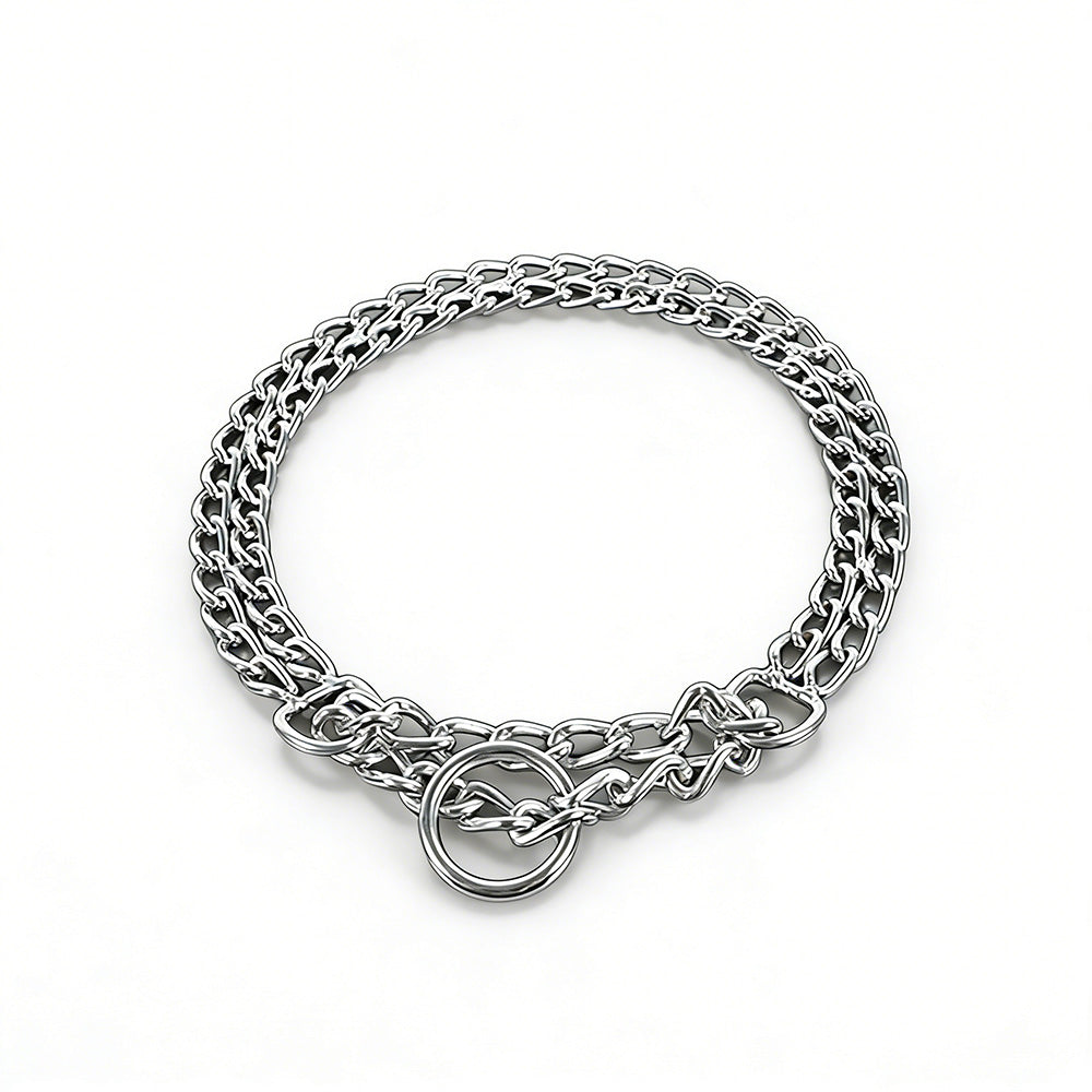 Dog Training Slip Collar Double-Row Chain for Large Dogs