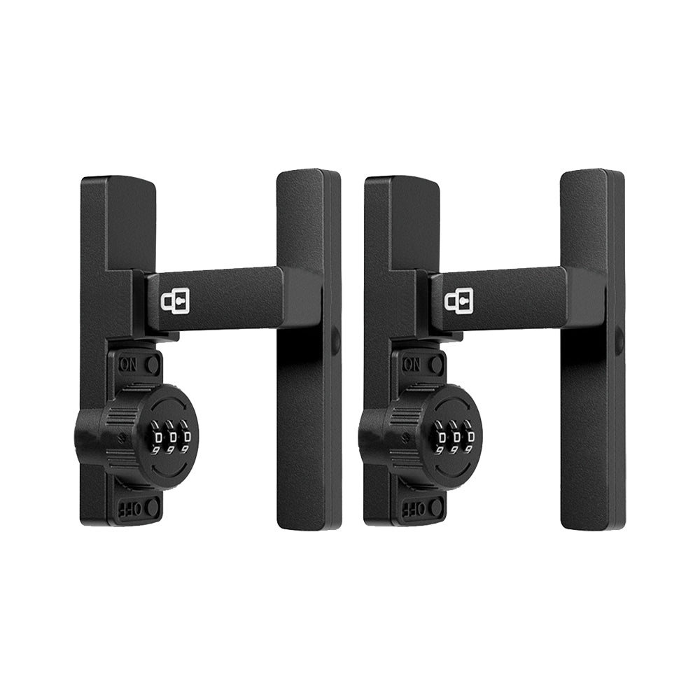 2Pcs Black Password Right Angle Luminous Lock Sliding Barn Door Latch