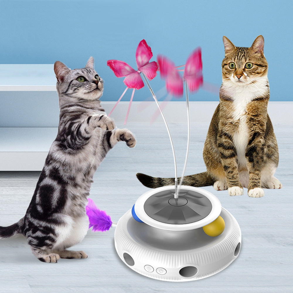 Cat Toy 3-in-1 Automatic Interactive Cat Toys USB Rechargeable Powered Smart Indoor Exercise Kicker