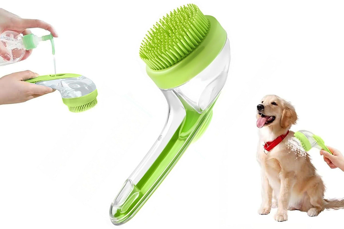 2 In 1 Dog Bath Brush With Built In Shampoo Dispenser Dog Shampoo Brush Bubble Maker