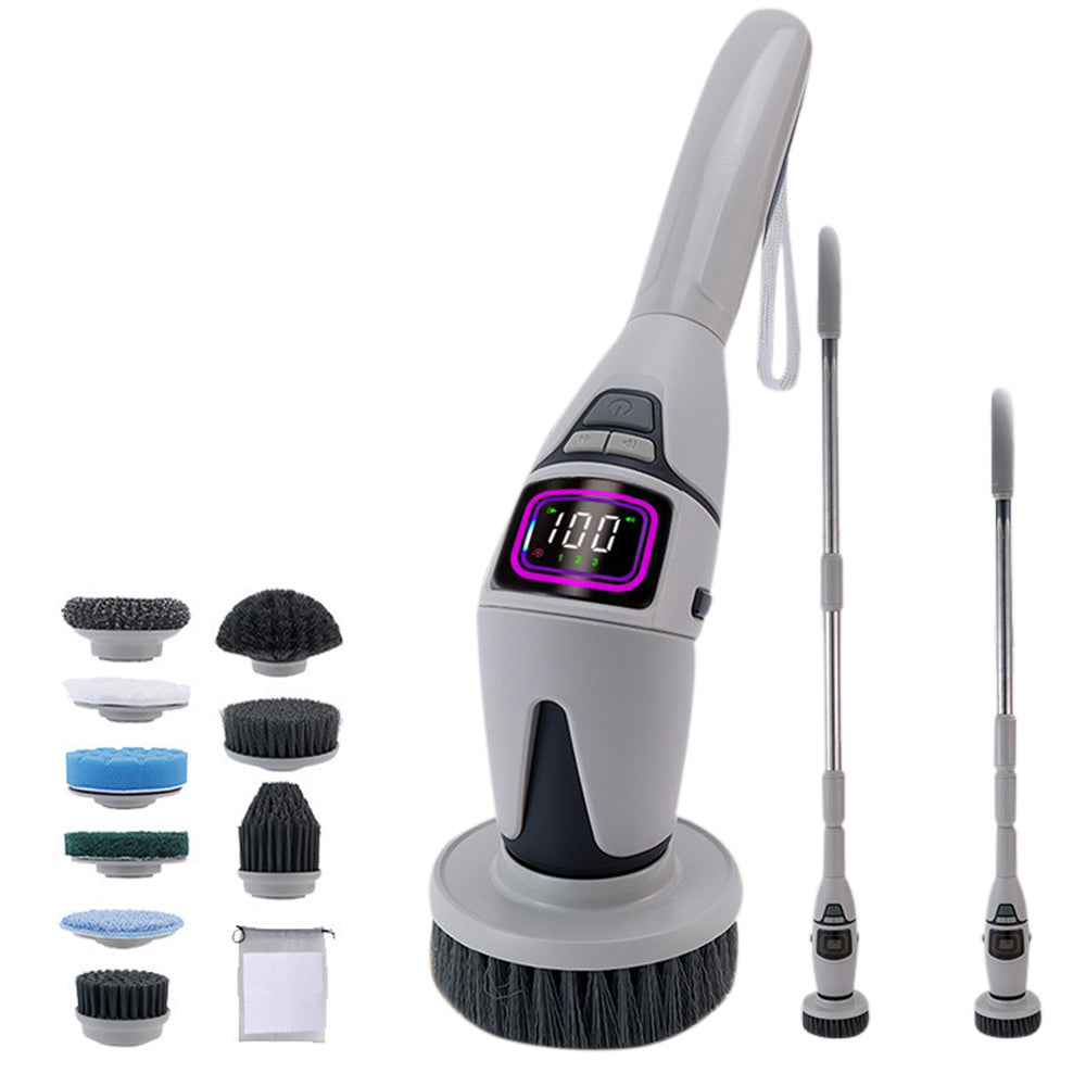 Electric Spin Scrubber with 10 Brush Heads 3 Speeds Cordless Cleaning Brush for Home Office