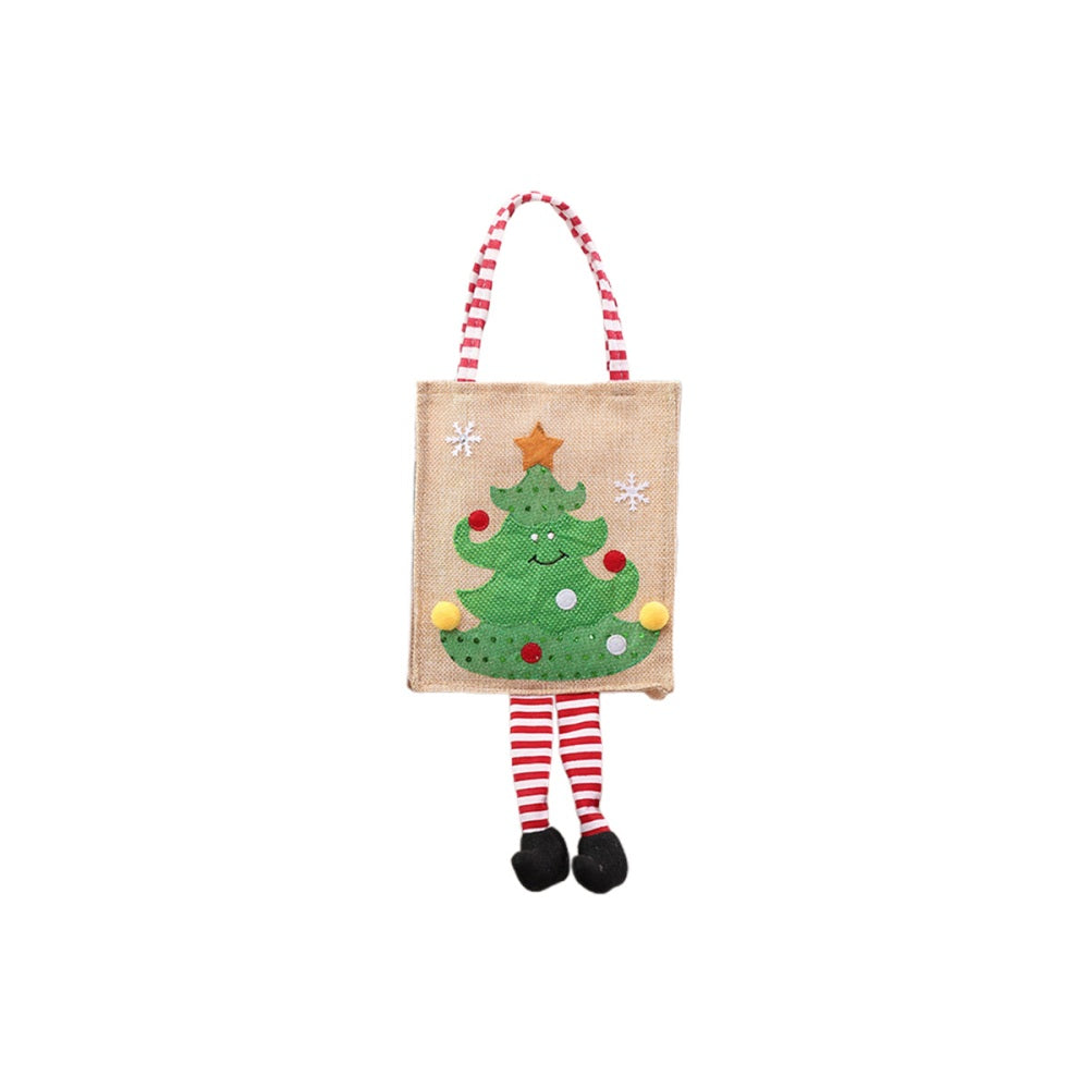 Creative Burlap Christmas-Themed Tote Bag