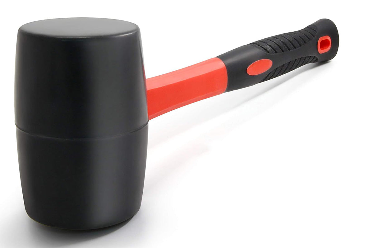 8oz Rubber Mallet Hammer Fiberglass Handle for Flooring Tent Stakes Woodworking
