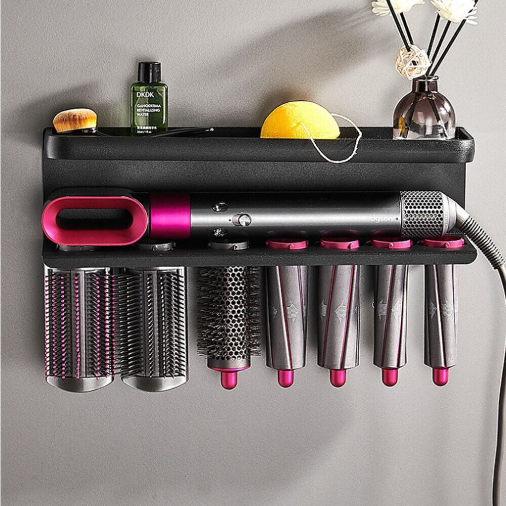 Barbershop Curling Wand Wall Mount Hair Dryer Rack for Dyson