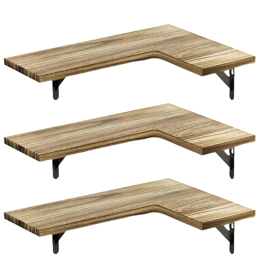 Corner Floating Shelves Set of 3 Wall Mounted Rustic Wood Storage Display Shelves
