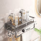 Aluminum Wall Rack Suction Cup Shower Caddy Bathroom Shelf Organiser Holder