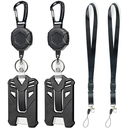 2XBadge Holder Retractable ID Cards Holder with Lanyard