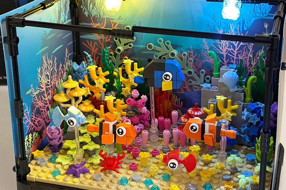 570pcs Lighting Aquarium Building Blocks Fish Tank Building Block Set