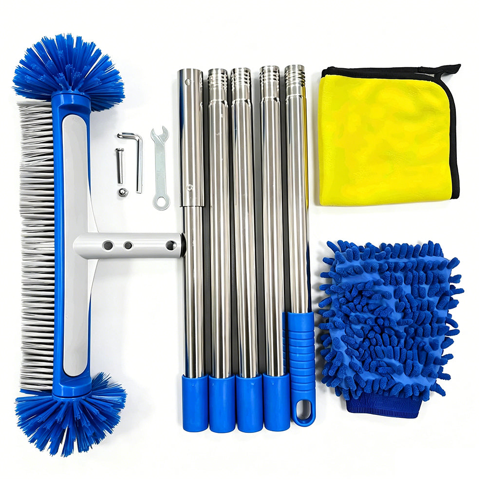 Swimming Pool Brush Head with Round Ends Heavy Duty Aluminum Back Head for Cleaning Walls Tiles Floors