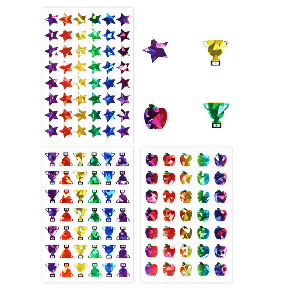 4 Pack Star Reward Chart with 3 Glitter Sticker Sheets Set Reusable Behaviour Chore