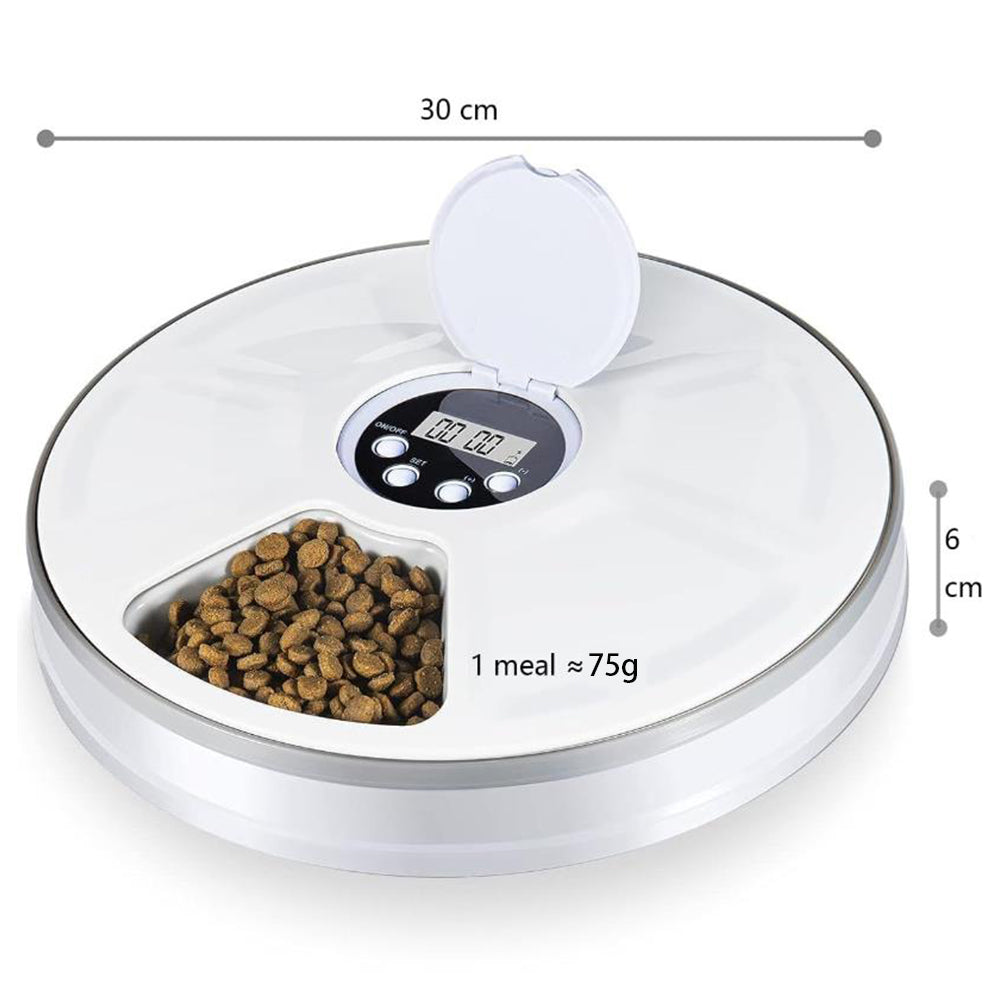 6 Meals Automatic Pet Feeder with Timer