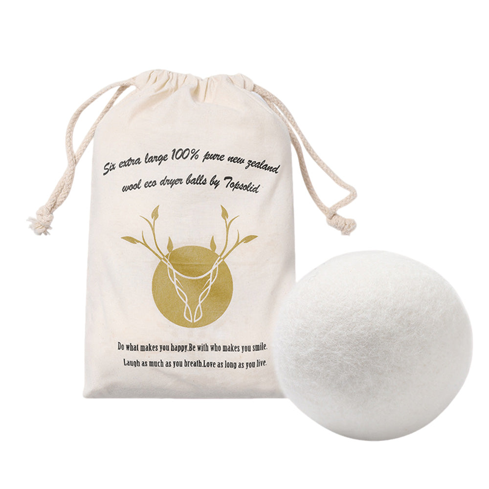 6 Pack Reusable Wool Dryer Balls for Softer Laundry and Reduced Static