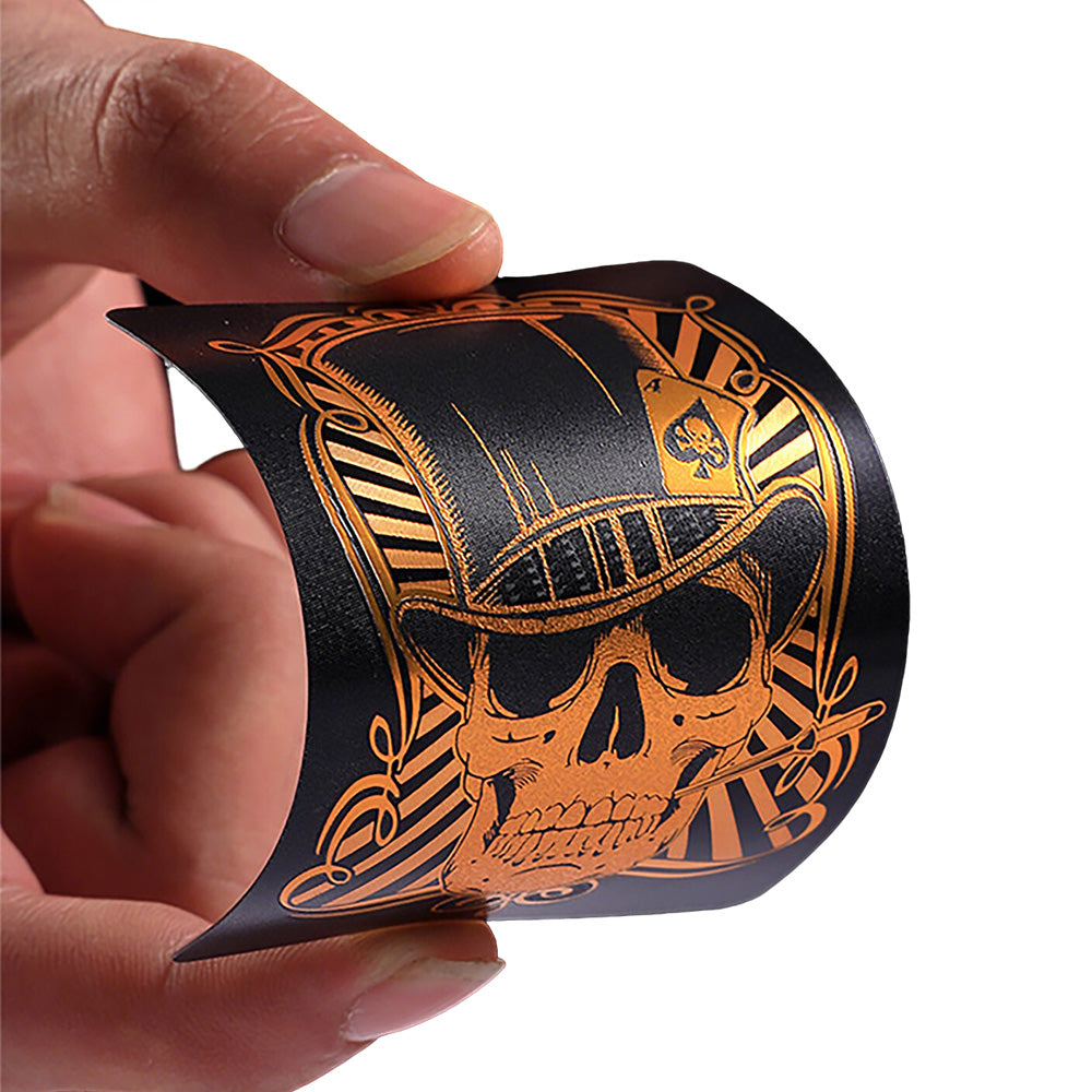 2XWaterproof Playing Cards PVC Plastic Poker Deck Black & Gold Skull Design