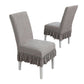 2Pcs Stretch Dining Chair Covers with Ruffled Skirt Stain and Wrinkle Resistant Fabric