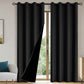 100 Percent Blackout Curtain Panel with Black Liner Heat & Light Blocking Drapes