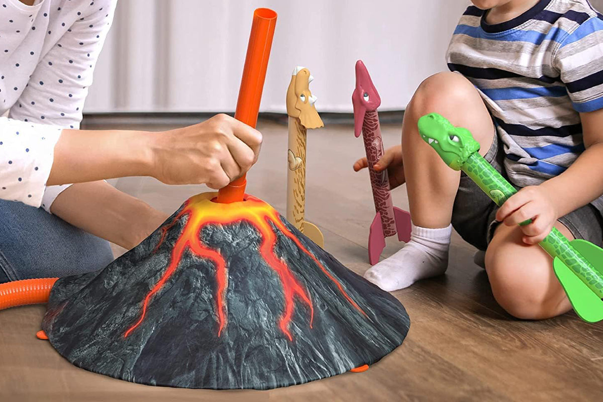 Dinosaur Rocket Launcher Toy Set Outdoor Fun Toys for Boys and Girls Birthday Gift