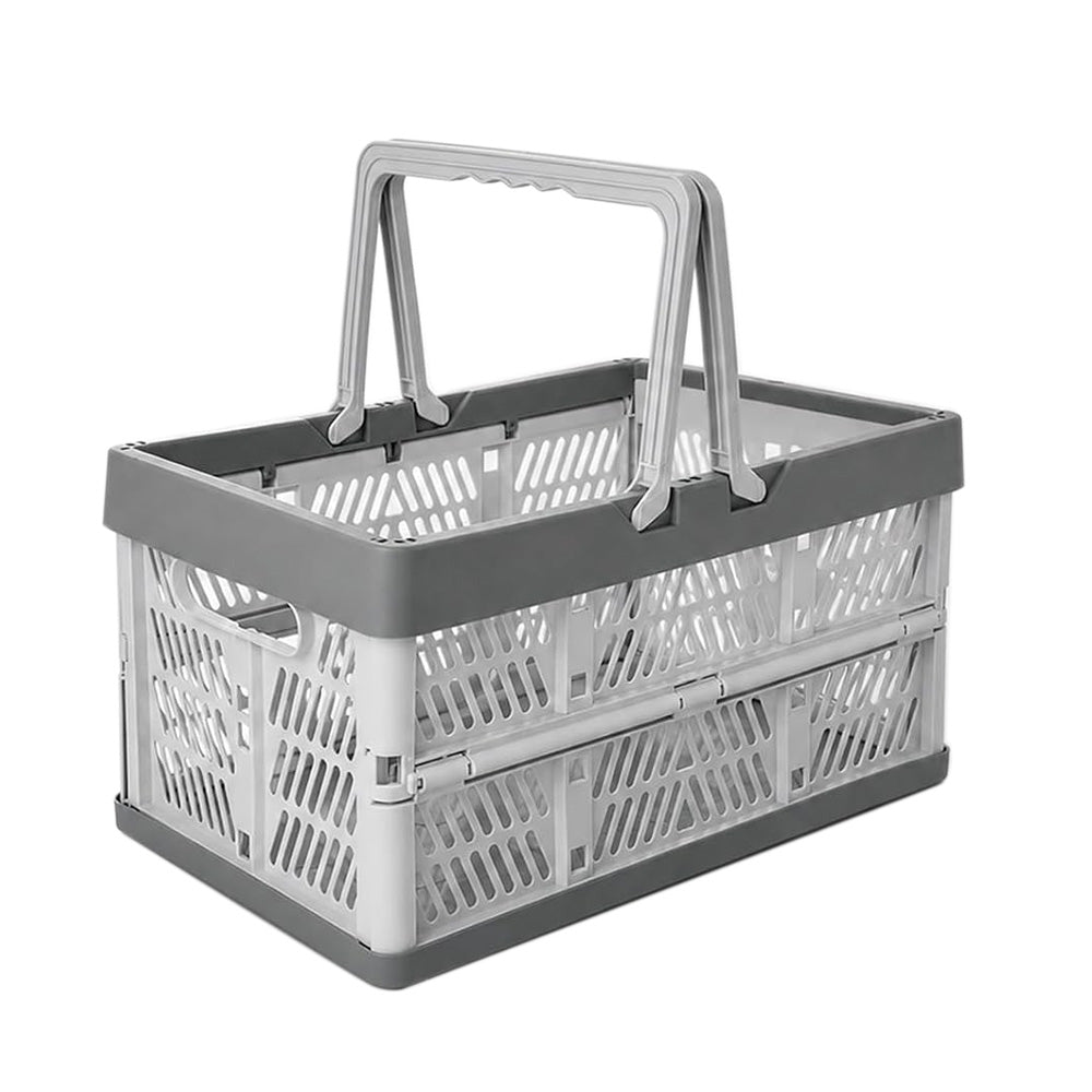 Portable Foldable Storage Basket for Camping Shopping and Home-Grey