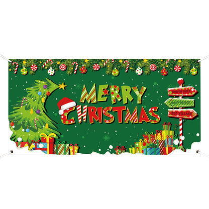 Merry Christmas Holiday Banner Garage Door Cover Mural Backdrop Decorations