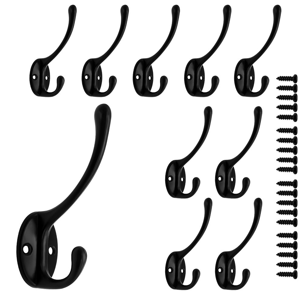 10Pcs Coat Hooks Wall Hooks Mounted Farmhouse Coat Hangers for Bags Caps Keys