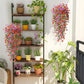 2Pcs Artificial Flowers Outdoor Hanging Faux Floral Decor for Planter Basket Window Box