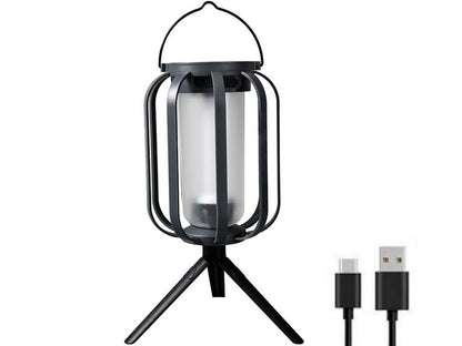 Solar Lantern with Tripod Flickering Flame Solar Outdoor Lights 4 Lighting Modes