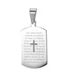 Stainless Steel Bible Cross Military Tag Pendant Necklace