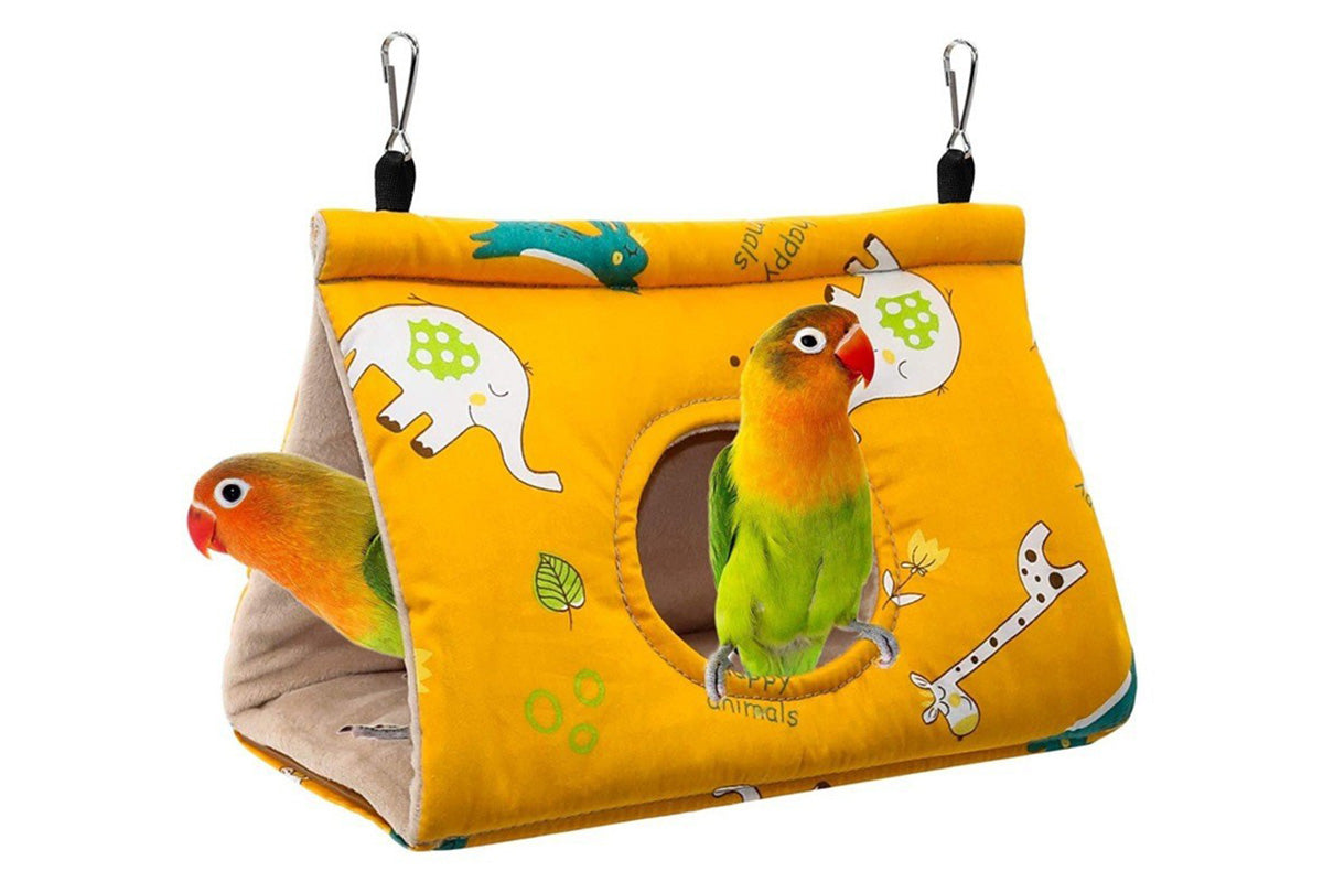 Bird Sleep Nest Cage Hut Pet Hammock Hang Cave Bed for Parrot Budgie Cockatiel