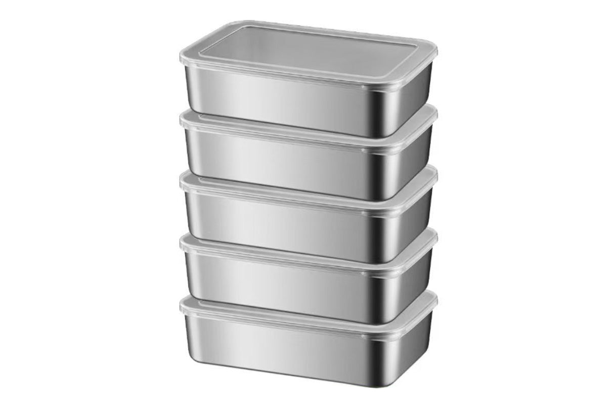 5Pcs Stainless Steel Food Storage Containers with Lids for Picnic Travel