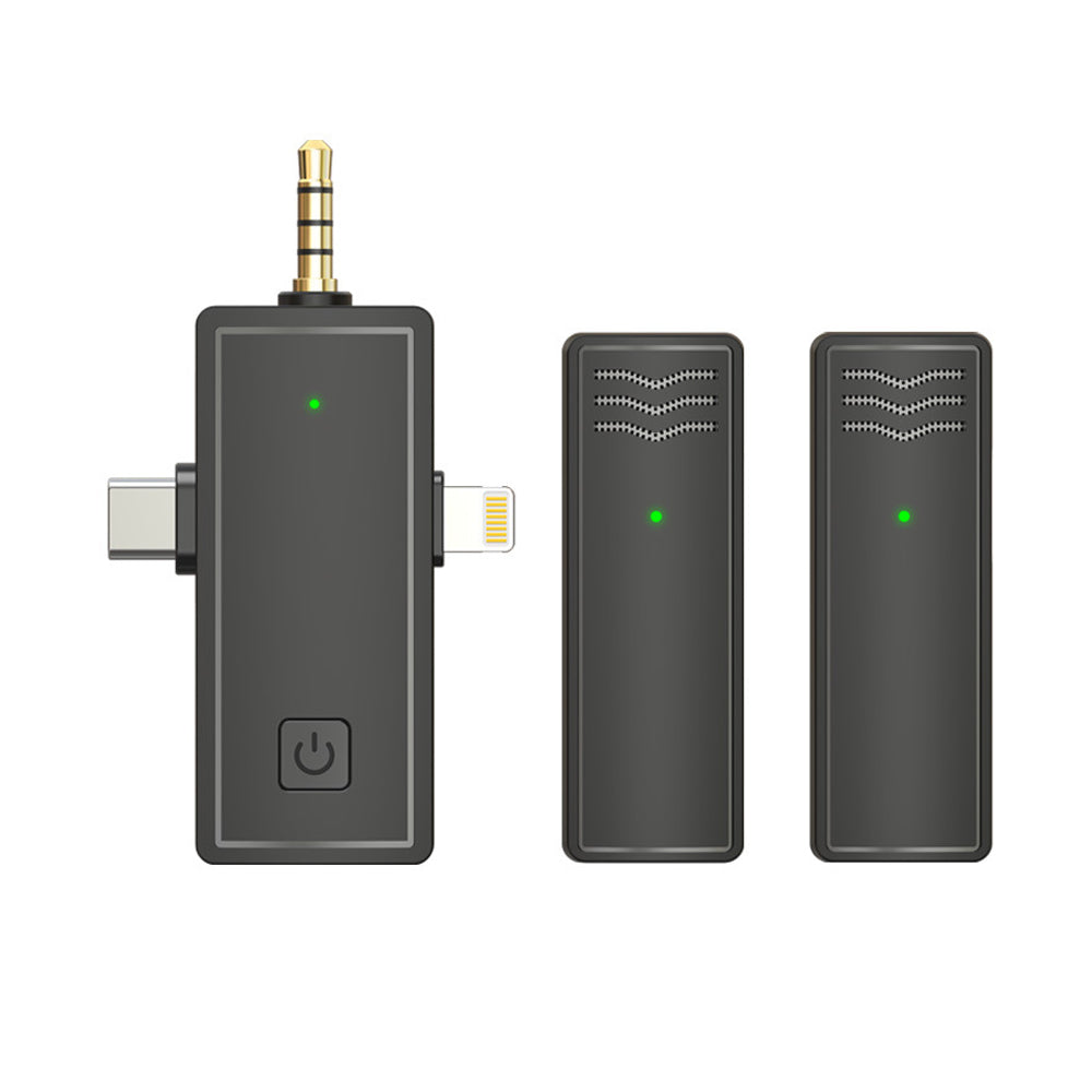 Pair of Wireless Lavalier Microphone Set for iPhone iPad Android