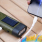 Hand Crank Solar Powered Flashlight Emergency Rechargeable LED Flashlight