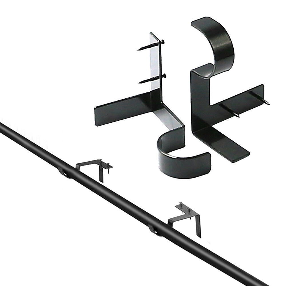 2Pcs Tap In Iron Curtain Rod Brackets for Wooden Window Frames